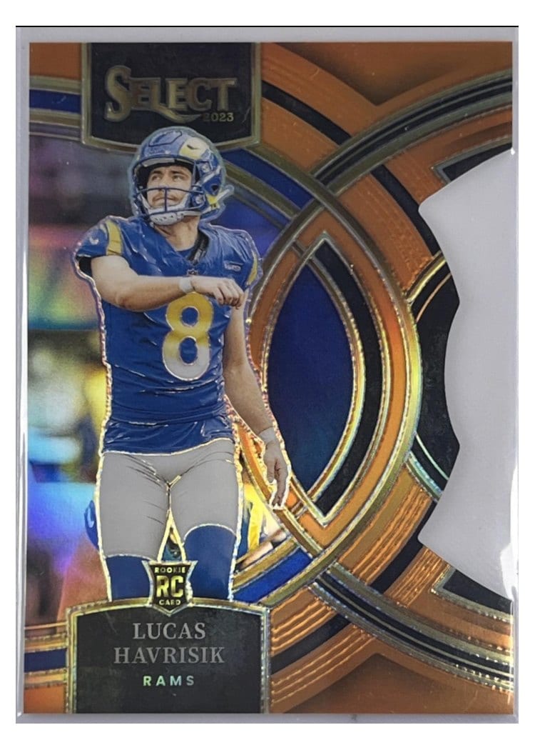 2023 Panini Select Base Set Lucas Havrisik Orange Prizm Die-Cut #141 card
