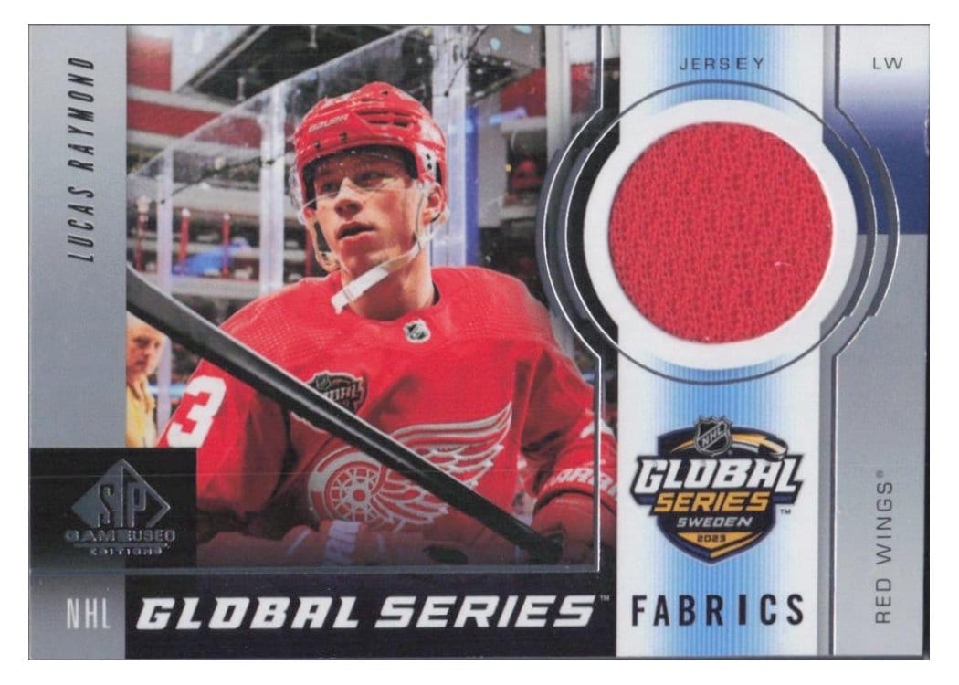 2024-25 SP Game Used 2023 Global Series Sweden Fabrics Lucas Raymond #GSF-LR card