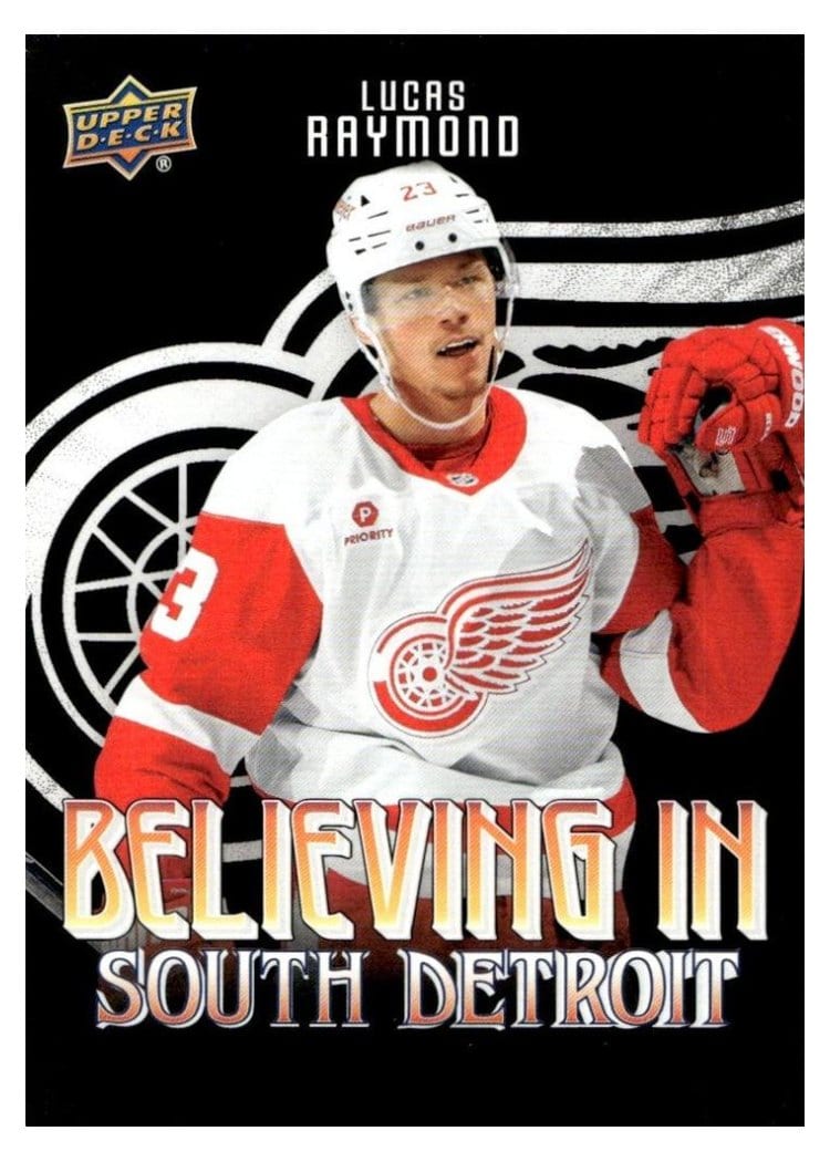 2025-26 Upper Deck Detroit Red Wings Centennial Believing in South Detroit Lucas Raymond #BSD-20 card