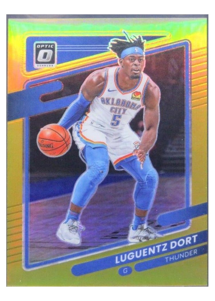 2021-22 Panini Contenders Optic Base Set Luguentz Dort Gold #78 card