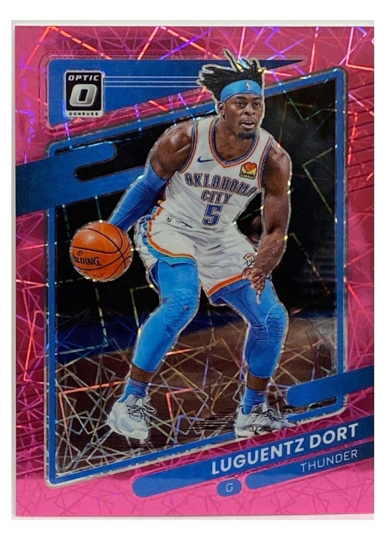 2021-22 Panini Contenders Optic Base Set Luguentz Dort Pink Velocity #78 card