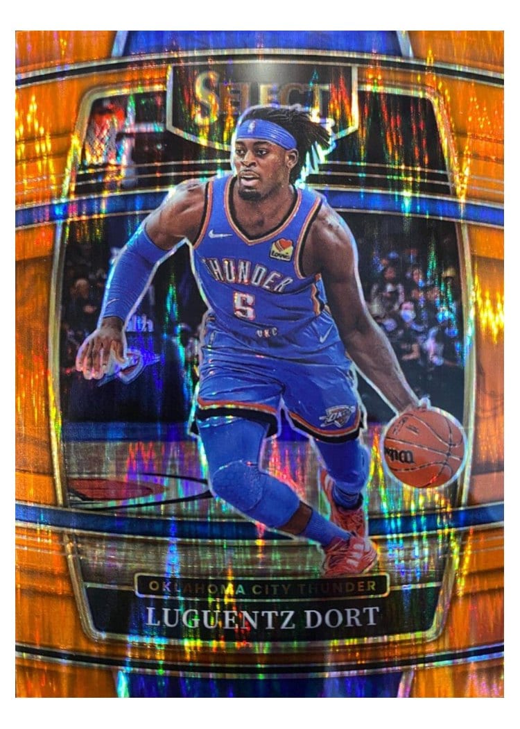 2021-22 Panini Select Base Set Luguentz Dort Orange Flash Prizm #2 card
