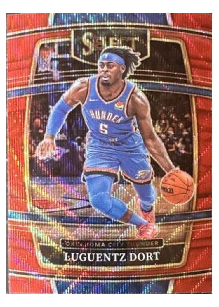 2021-22 Panini Select Base Set Luguentz Dort Red Wave Prizm #2 card