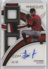 2022 Panini Immaculate Collection Rookie Triple Memorabilia Signatures Luis Frias #RTMS-LF card