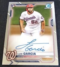 2021 Bowman Chrome Rookie Autographs Luis Garcia #CRA-LG card
