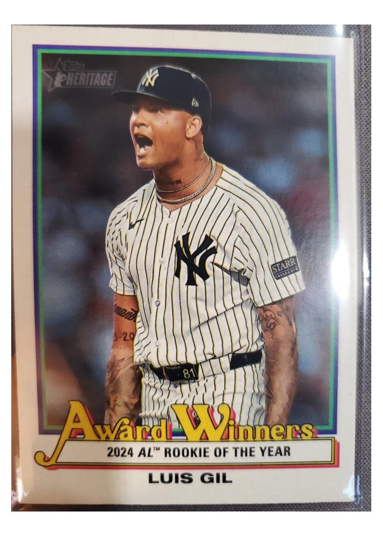 2025 Topps Heritage Award Winners Luis Gil #AW-3 card