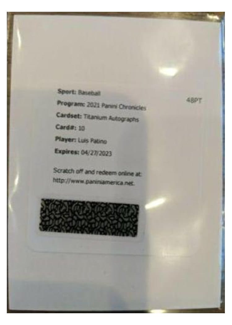 2021 Panini Chronicles Titanium Autographs Luis Patino #10 card