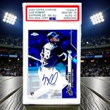 2020 Topps Chrome Sapphire Edition Rookie Autographs Luis Robert #CSA-LR card