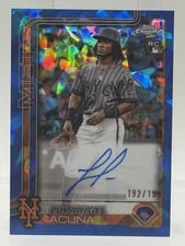 2025 Topps Chrome Update Sapphire Chrome Sapphire Autographs Luisangel Acuña #USA-LA card
