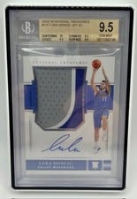 2018 Panini National Treasures Luka Doncic Logoman Autographs #127 card