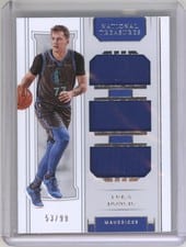 2018 Panini National Treasures Rookie Triple Materials Luka Doncic #RT-LDC card