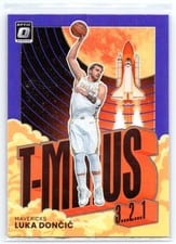 2021 Panini Donruss Optic T Minus 3 2 1 Luka Doncic Purple #7 card