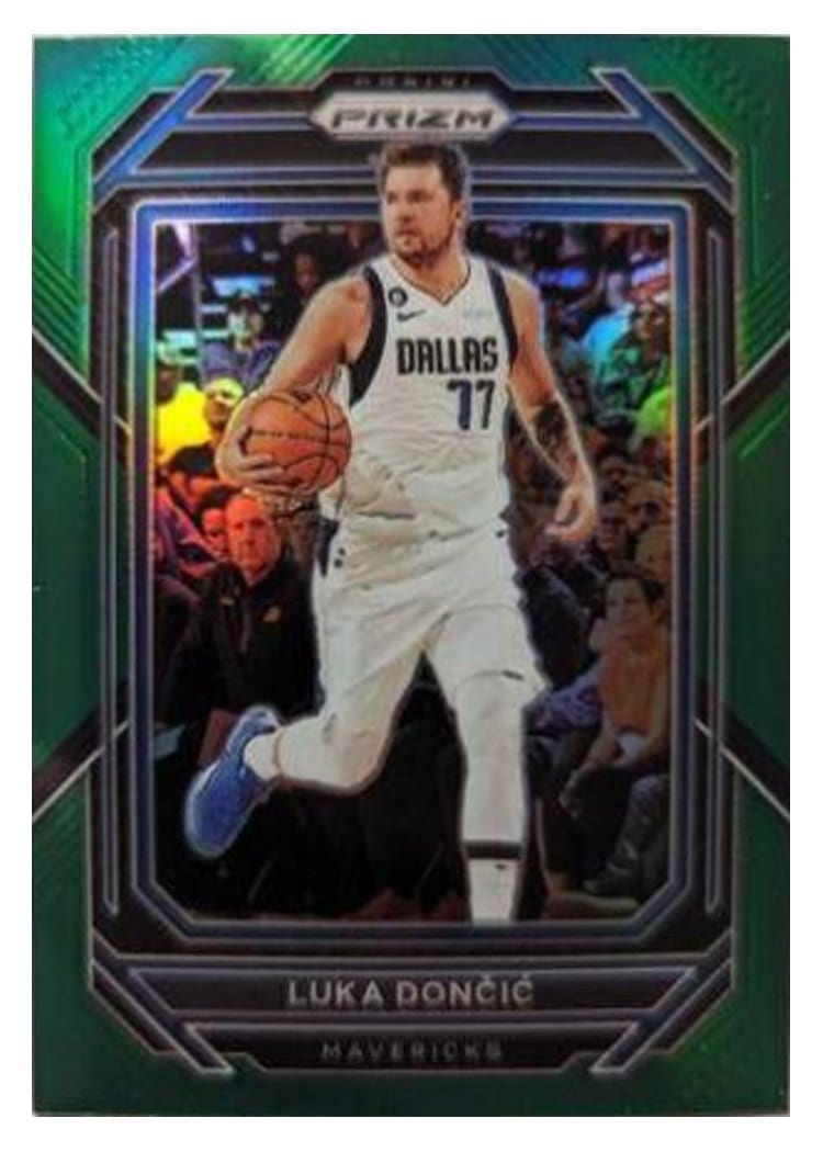 2022-23 Panini Prizm Base Set Luka Doncic Green Prizm #196 card
