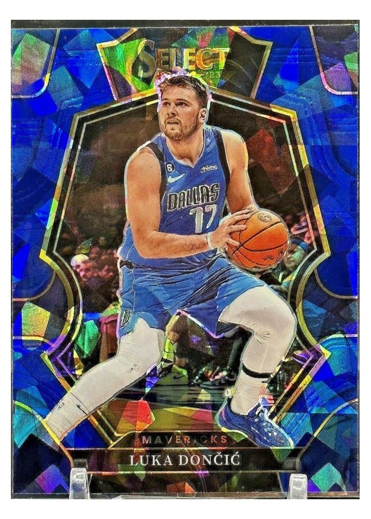 2022-23 Panini Select Base Set Luka Doncic Green Ice Prizm #151 card