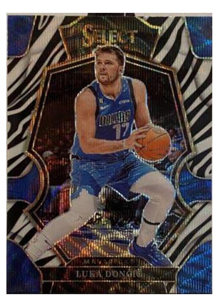 2022-23 Panini Select Base Set Luka Doncic Zebra Prizm #151 card
