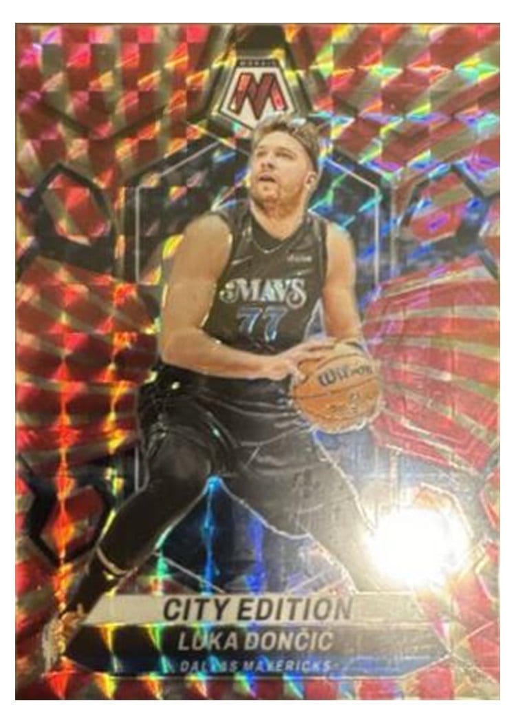 2023-24 Panini Mosaic Base Set Luka Doncic Pink Swirl FOTL #285 card
