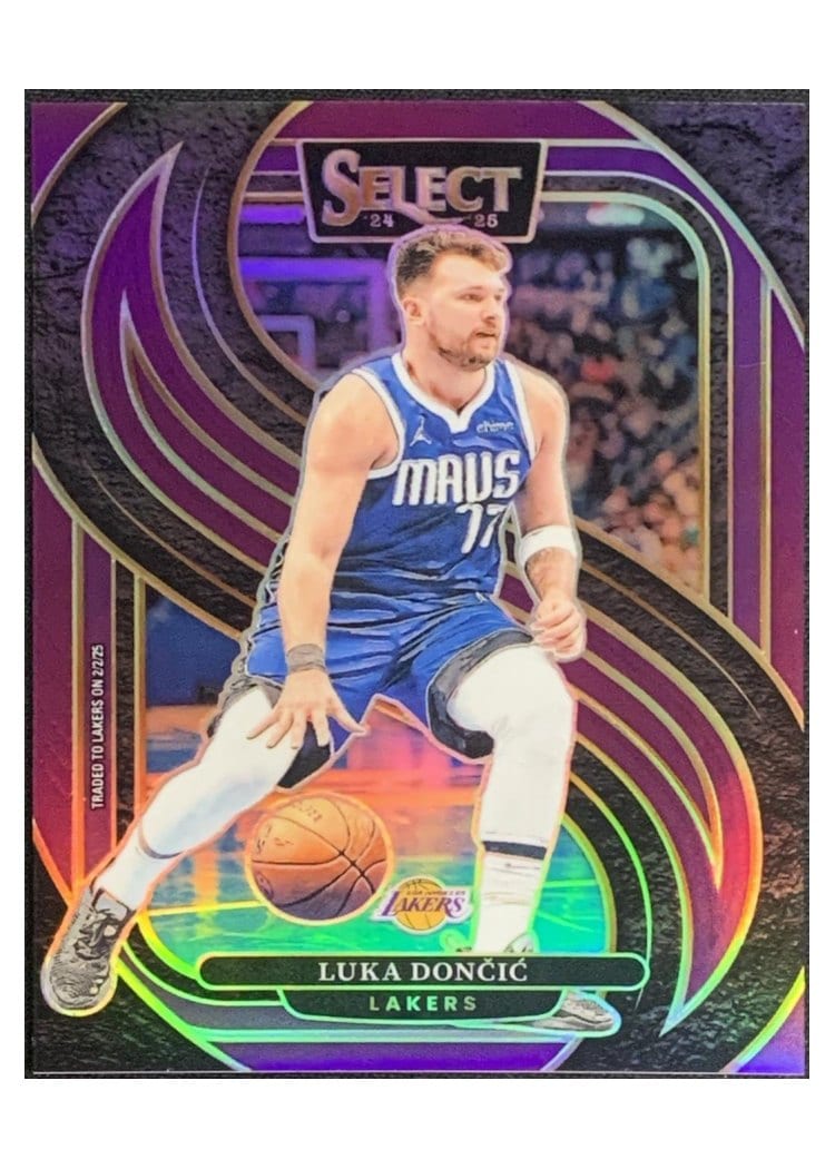 2024-25 Panini Select Base Set Luka Doncic Purple Prizm #141 card