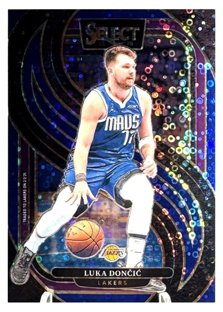 2024-25 Panini Select Base Set Luka Doncic Blue Disco Prizm #141 card