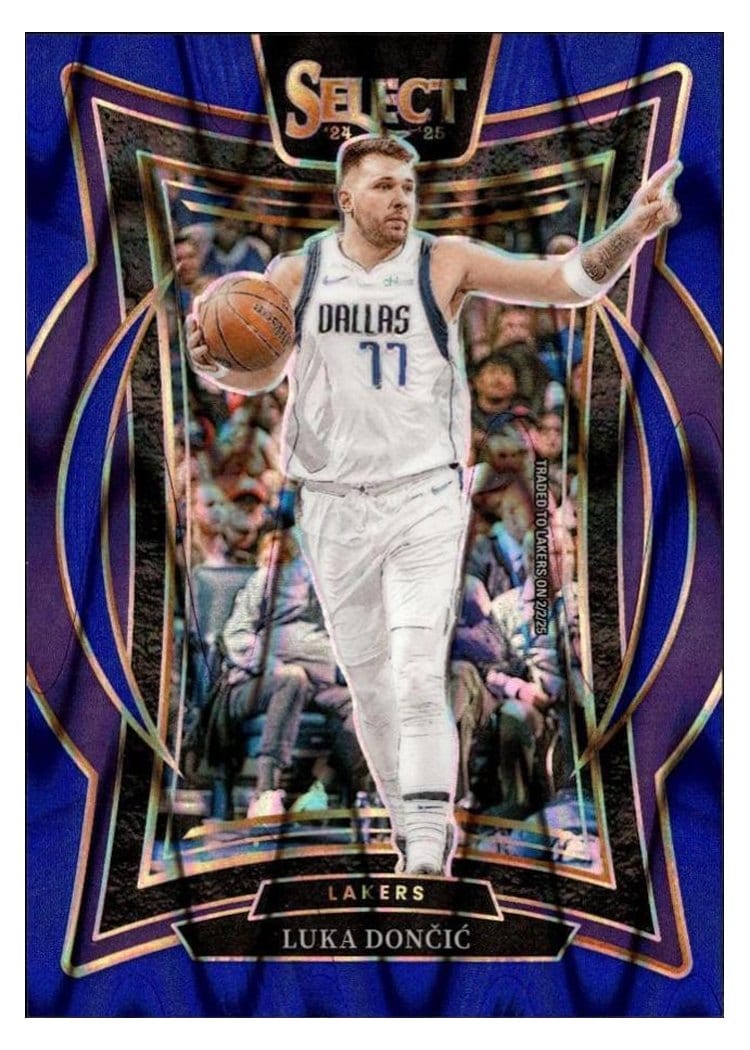 2024-25 Panini Select Base Set Luka Doncic Blue Tectonic Prizm #56 card