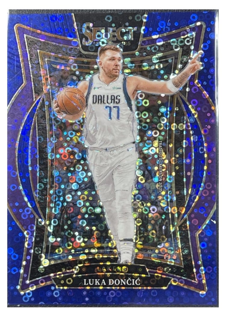 2024-25 Panini Select Base Set Luka Doncic Blue Disco Prizm #56 card