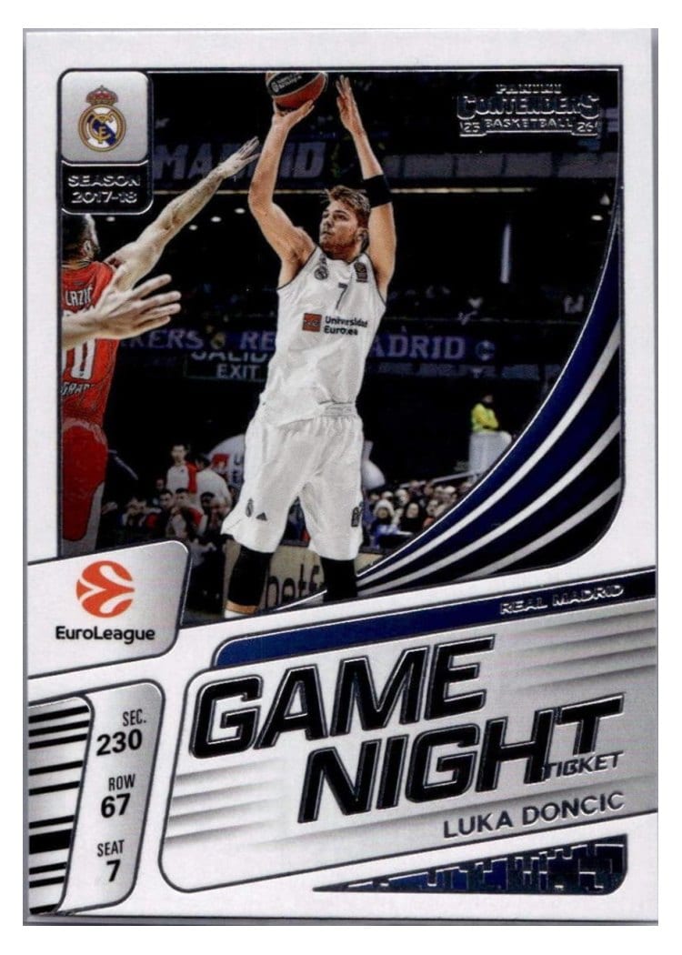 2025-26 Panini Contenders EuroLeague Game Night Ticket Luka Doncic #6 card
