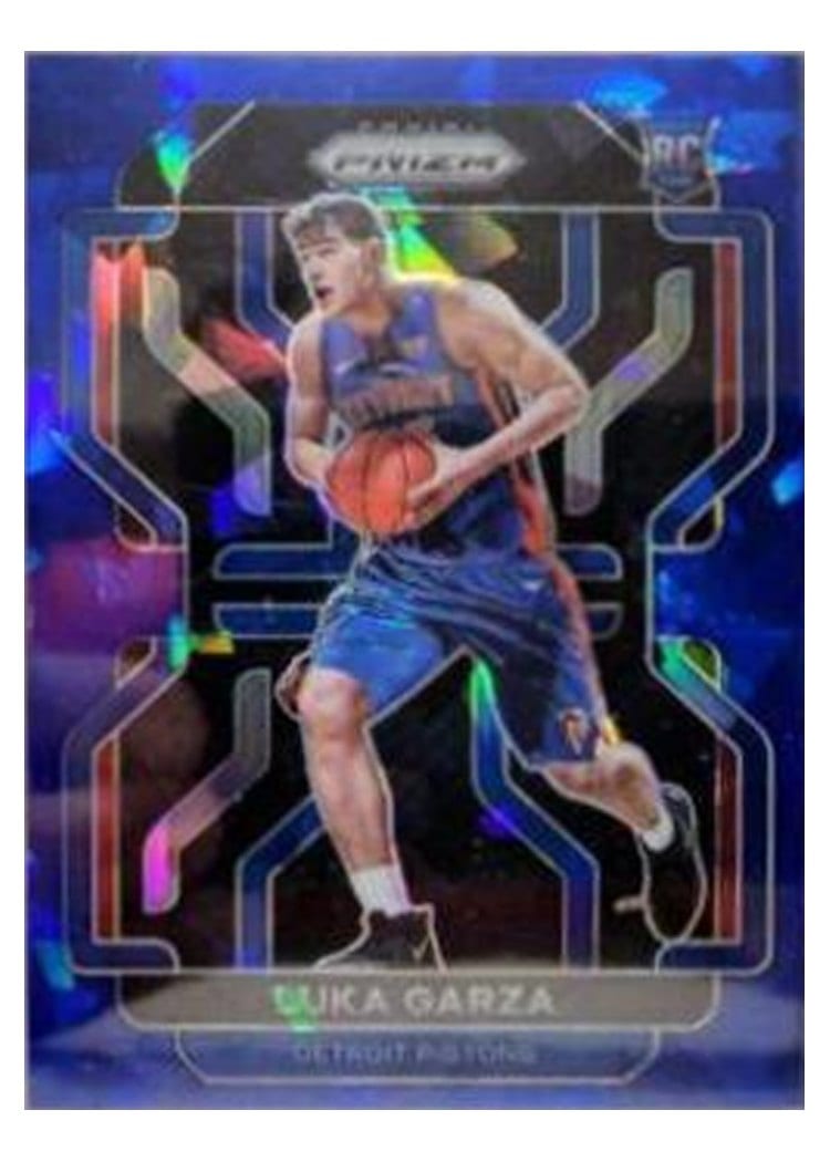 2021-22 Panini Prizm Base Set Luka Garza Blue Ice Prizm #303 card