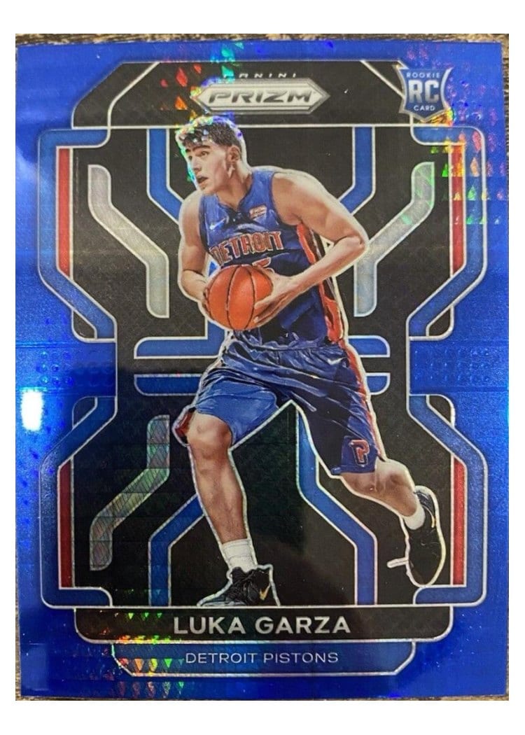 2021-22 Panini Prizm Base Set Luka Garza Blue Hyper Prizm #303 card