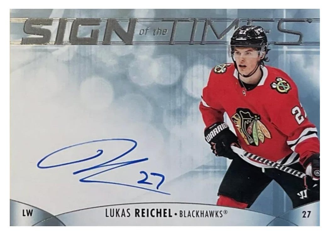 2023-24 SP Authentic Sign of the Times Auto Lukas Reichel #SOTT-LR card