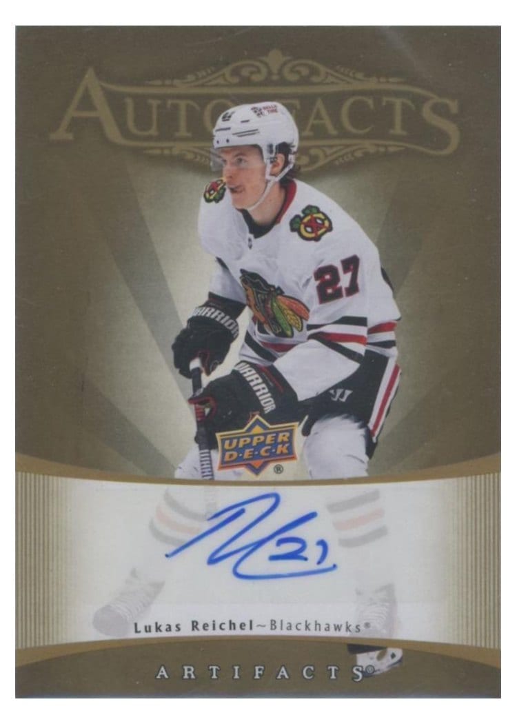 2023-24 Upper Deck Artifacts 2005-06 Retro - Autograph Facts Lukas Reichel #RAF-LR card