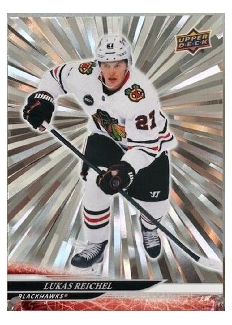 2024-25 Upper Deck Base Set Lukas Reichel Outburst Silver #282 card