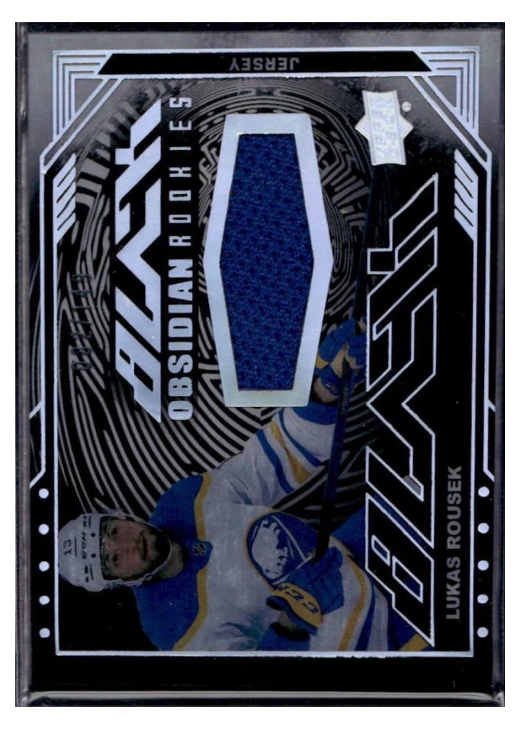 2023-24 SPx UD Black Obsidian Rookie Jerseys Lukas Rousek #ORJ-LR card