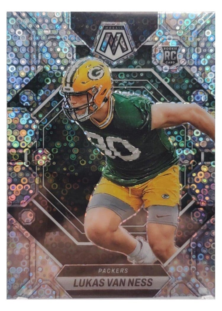 2023 Panini Mosaic Base Set Lukas Van Ness No Huddle Silver #342 card