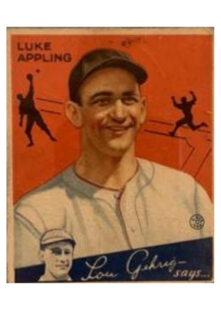 1934 Goudey Luke Appling #27 card