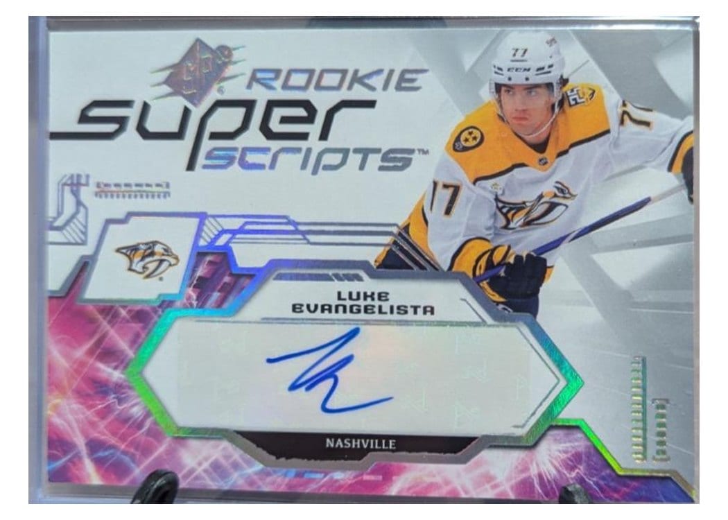 2023-24 SPx Rookie Superscripts Luke Evangelista #SSR-LE card
