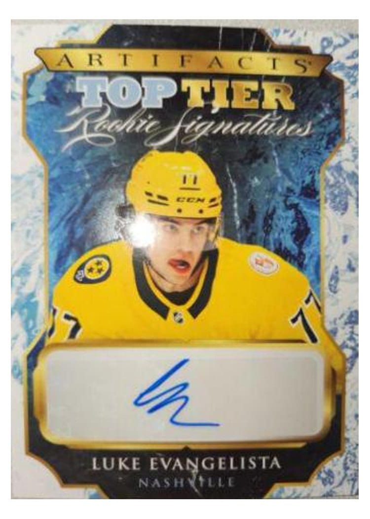 2023-24 Upper Deck Artifacts Top Tier Rookie Signatureas Luke Evangelista #TTR-LE card