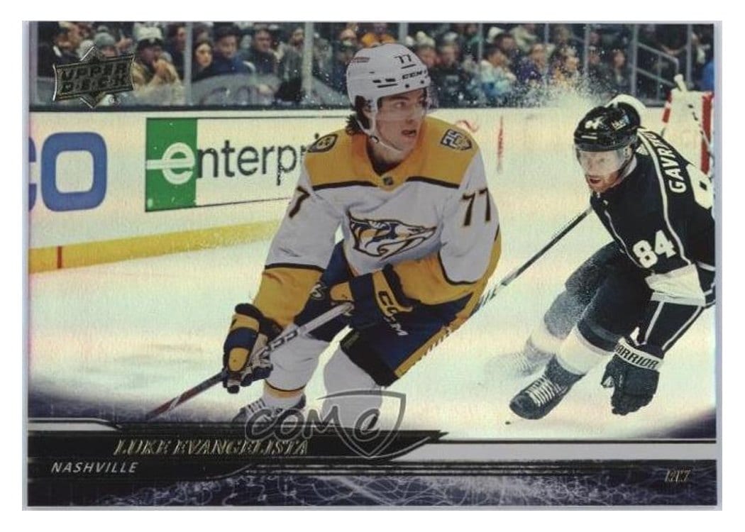 2024-25 Upper Deck Base Set Luke Evangelista Silver Foil #106 card