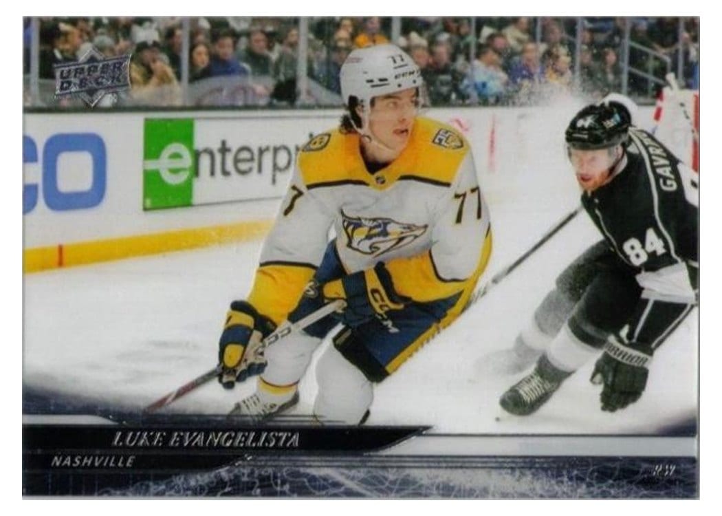 2024-25 Upper Deck Base Set Luke Evangelista #106 card