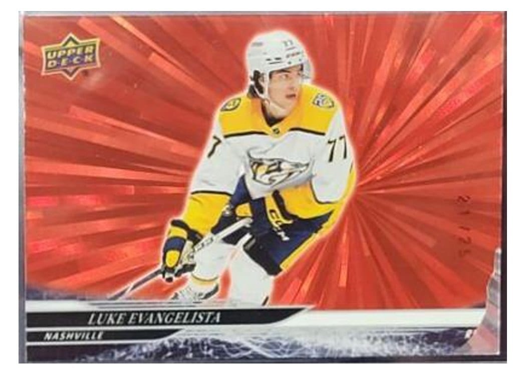 2024-25 Upper Deck Base Set Luke Evangelista #106 card