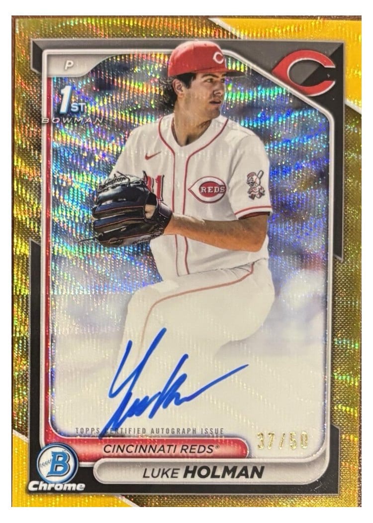 2024 Bowman Draft Chrome Prospect Autographs Luke Holman #CPA-LH card