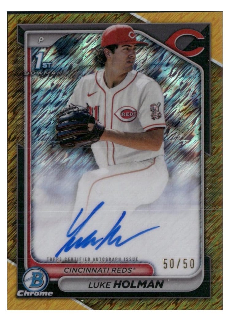 2024 Bowman Draft Chrome Prospect Autographs Luke Holman #CPA-LH card