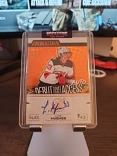 2023-24 Upper Deck Credentials Debut Ticket Access Autograph Luke Hughes #DTAA-LH card