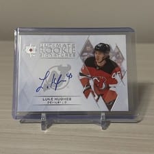 2023-24 Upper Deck Ultimate Collection Ultimate Rookie Signatures Luke Hughes #URS-LH card