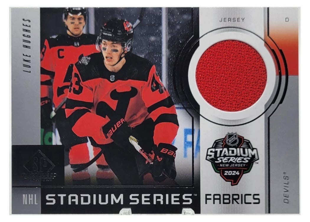 2024-25 SP Game Used 2024 Stadium Series Fabrics Luke Hughes #GSF-16 card