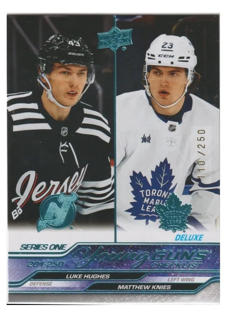 2023 Upper Deck Luke Hughes, Matthew Knies #250 card
