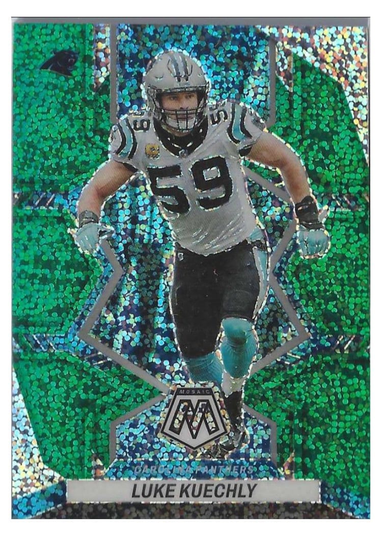 2022 Panini Mosaic Base Set Luke Kuechly Green Sparkle #32 card