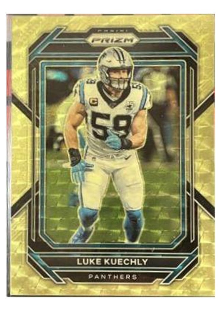 2022 Panini Prizm Base Set Luke Kuechly Gold Vinyl #46