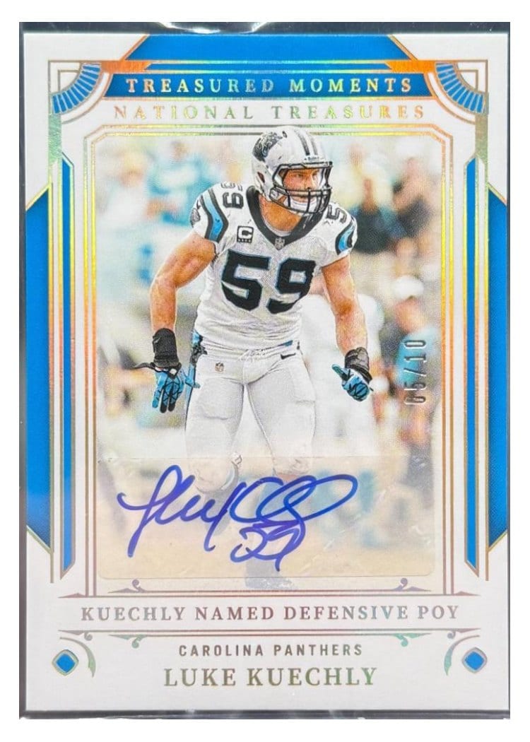 2025 Panini National Treasures Treasured Moments Signatures Luke Kuechly #20 card