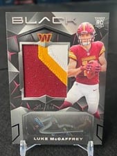 2024 Panini Black Rookie Patch Autographs Luke McCaffrey #228 card