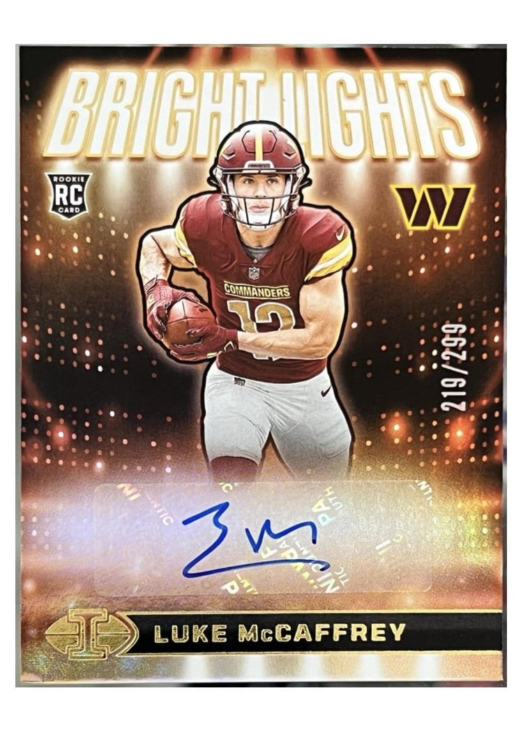 2024 Panini Illusions Bright Lights Signatures Luke McCaffrey #16 card