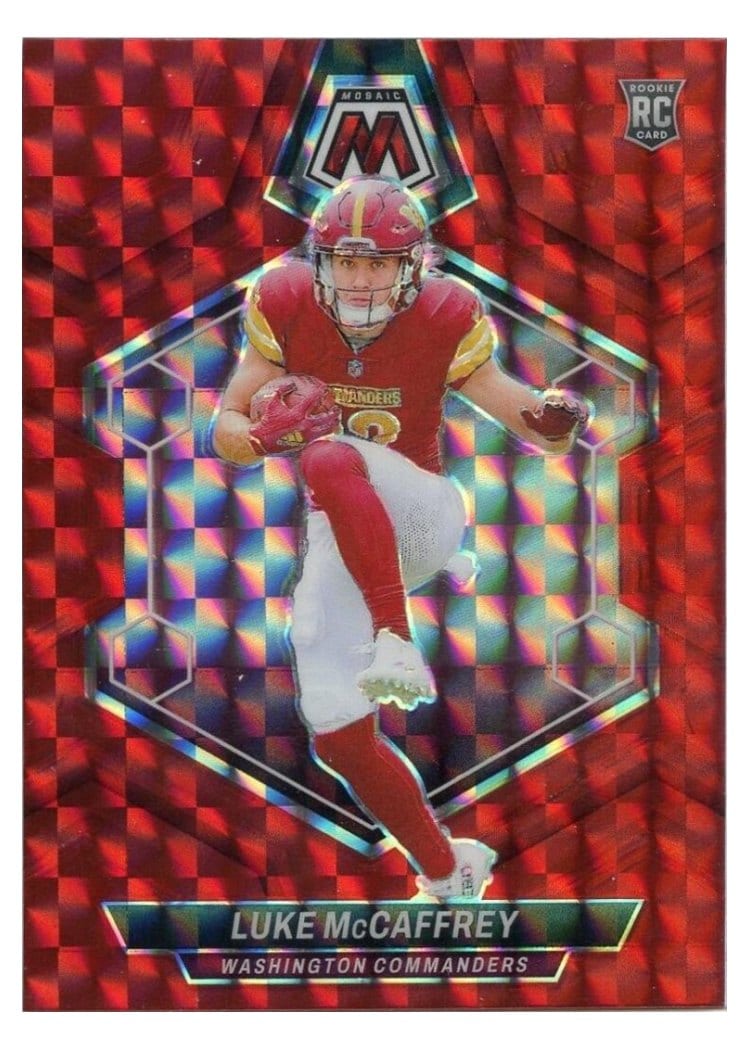 2024 Panini Mosaic Base Set Luke McCaffrey Red #376 card